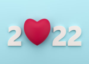 2022 with heart as the zero to indicate plans for corporate volunteerism in 2022